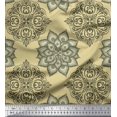 thumbnail image 1 of Soimoi Moss Georgette Fabric Floral Mandala Decor Fabric Printed Yard 42 Inch Wide, 1 of 3