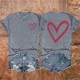 thumbnail image 2 of fatyb T-Shirts Cœur pour Femmes Manches Courtes Col Rond Tee Graphique Été T-Shirts Imprimés Décontractés pour Femmes, 2 of 3