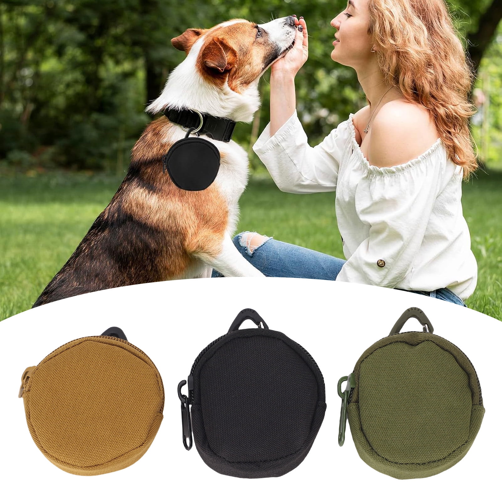 Dog Treat Pouch, Reusable Breathable Portable Dog Training Treat Bag Water Proof 3pcs  for Camping