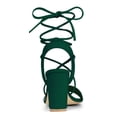 thumbnail image 3 of BLISSFUL STEP Women's Lace Up Block Heels Sandals, 3 of 6