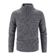 thumbnail image 2 of Pisexur Chandail d'Automne pour Homme à Quart de Glissière, Tricot, Coupe Ajustée, Décontracté, Col Roulé Tricoté, Chandail à Col Montant, Polo, 2 of 4