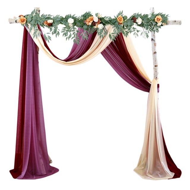LCXmlly Roasting Pan Wedding Arch Drape Fabric Long 3 Panels Wide Sheer Wrinkle Free Soft Party Backdrop Drapery