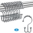 thumbnail image 1 of NimJoy Ensemble de 12 Anneaux de Crochets pour Rideau de Douche, Crochets Doubles de Douche à Glissement en Acier Inoxydable Résistant à la Rouille, Fini Chrome Plaqué, 1 of 6