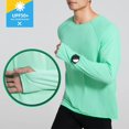 thumbnail image 1 of hoksml Chandails à Manches Longues pour Hommes Évacuation de l'Humidité UPF 50+ Protection Solaire UV T-Shirts Athlétiques Couleur Unie Col Rond Randonnée Course Entraînement Haut Actif Liquidation, 1 of 6