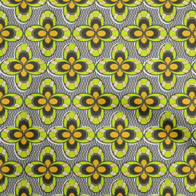 oneOone Rayon Yellow Fabric African Sewing Material Print Fabric by The Yard 56 Inch Wide