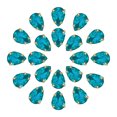 thumbnail image 1 of Unique Bargains 20Pack Teardrop Sew on Rhinestone - 10x7mm Glass Teardrop Crystal Rhinestones in Gold Prong Setting (Lake Blue), 1 of 7