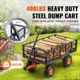 thumbnail image 2 of KFFKFF Yard Trolley, Robust Metallic Transport Vehicle with Easy Setup, Multipurpose Hauling Cart with Bi-Function Grip, Handcart with 400 lbs Carrying Capacity, Fitted with 10" Wheels, 2 of 9