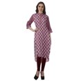 thumbnail image 3 of Moomaya Tunique en Coton à Manches Retroussables pour Femmes Kurti Imprimé Longueur Genou Kurta d'Été, 3 of 6
