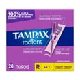 thumbnail image 3 of Tampax Radiant Tampons, with LeakGuard Braid, Regular Absorbency, Unscented, 3 of 23