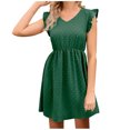 thumbnail image 2 of Gspmoly Robe d'Été, Robe Décontractée de Vacances pour Femmes à Col en V avec Ceinture à Oreilles en Bois, Robes de Cocktail pour Femmes Offres Prime, 2 of 5