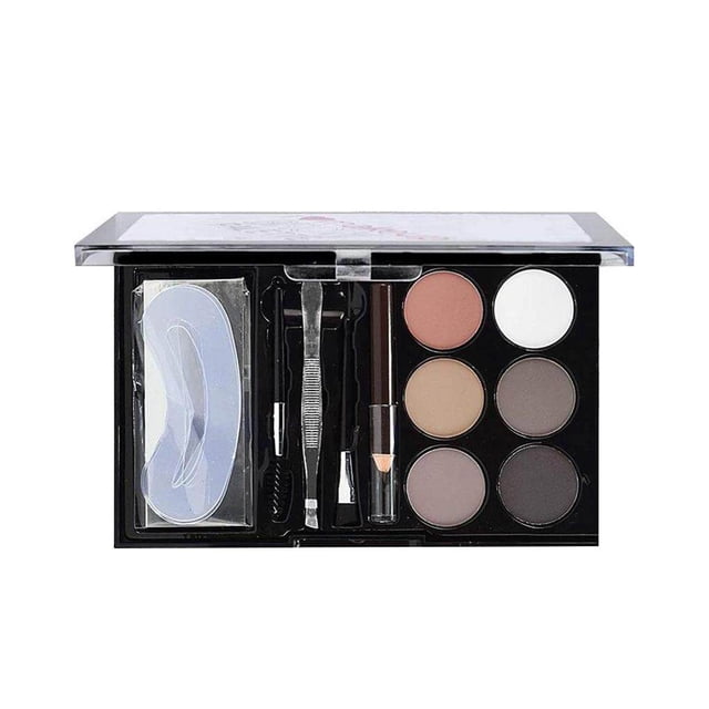 6 Colours Eyebrow Contour Powder Kit with Eyebrow Brush Eyebrow Powder Eyebrow Dye Eyebrow Stencil Professional Eyebrow Powder Make Up Set