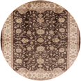 thumbnail image 1 of Ahgly Company Indoor Round Mid-Century Modern Red Brown Oriental Area Rugs, 6' Round, 1 of 6