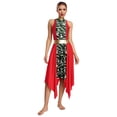 thumbnail image 1 of iiniim Robe de Danse de Louange pour Femmes Adultes Col Montant Ourlet Irrégulier Costume de Performance Liturgique Rouge TTG, 1 of 7