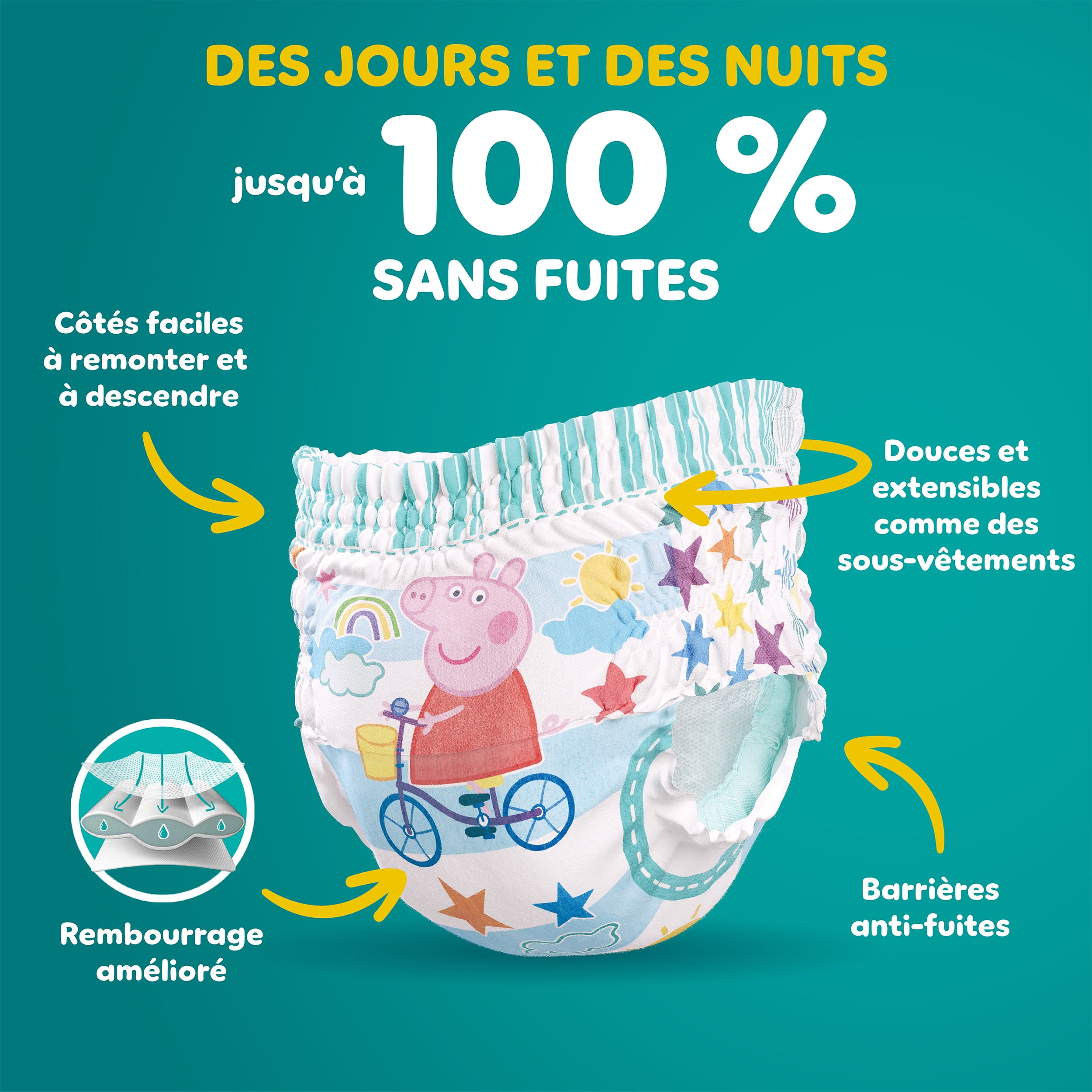Pampers Easy Ups Training Underwear Peppa Pig Size 6 (4T5T), 104 Count