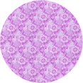 thumbnail image 1 of Ahgly Company Tapis Rond Lavable en Machine Intérieur Transitionnel Fleur Rose, 5 Pieds Rond, 1 of 7
