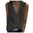 thumbnail image 1 of LSLJS Débardeurs pour Femmes Mode Femmes Décontracté Uni Sans Manches Col en V T-Shirt en Dentelle Blouse Hauts Débardeur, 1 of 4