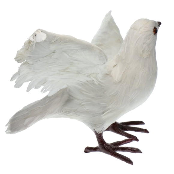 1 Pce Décoration Artisanale d'Oiseau Artificiel Mignon, Blanc Volant