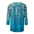 thumbnail image 5 of Hauts à Manches 3/4 pour Femmes Été Mode pour Femmes T-shirt Ample Imprimé de Pâques Mi-Long Blouse à Manches 3/4 Col Rond Hauts Décontractés Hauts d'Été pour Femmes 2023 Liquidation en Liquidation, 5 of 5