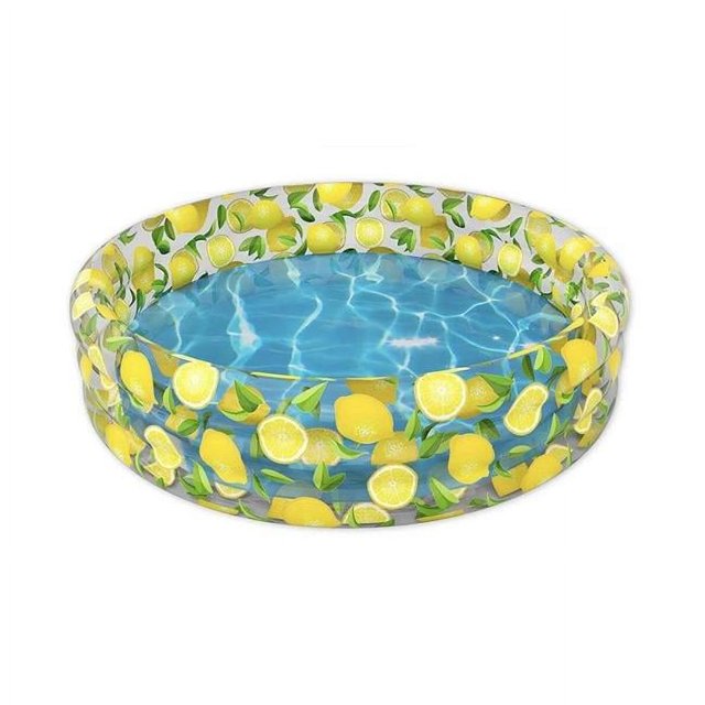 PC6060LEM-F Bonbon de Piscine 60 x 60 x 15 Po Piscine Gonflable pour le Soleil, Motif Citron