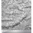 thumbnail image 1 of Soimoi Georgette Viscose Fabric Leaves & Floral Block Decor Fabric Printed Yard 42 Inch Wide, 1 of 3