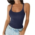 thumbnail image 1 of Timegard Tank Tops for Women Plus Size Square Neck Slim Comfy Solid Color Basic Tee Casual Going out Top, 1 of 6
