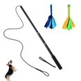 thumbnail image 2 of Dog Flirt Pole Toy Pet Interactive Chase and Tug of War Tail Teaser Wand Pet Fleece Training Chewing Rope Tether Lure Toy with Chewing Rope to Chasing and Training for Small Dogs, 2 of 10