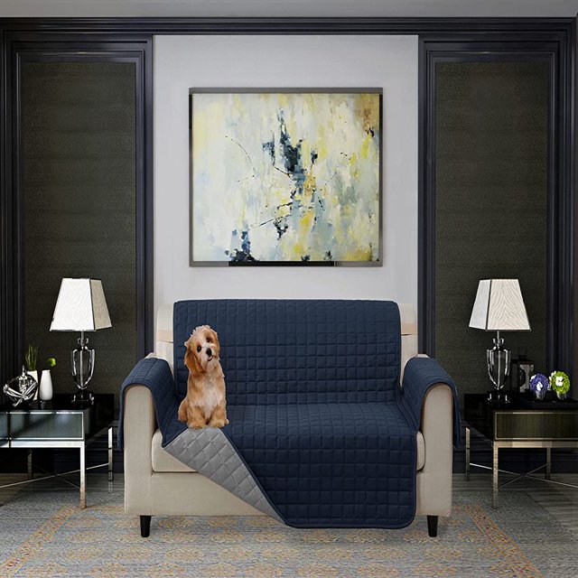 2024 Pet Products Furniture Cover Reversible Protector for Dogs & Cats Chair Navy/Gray