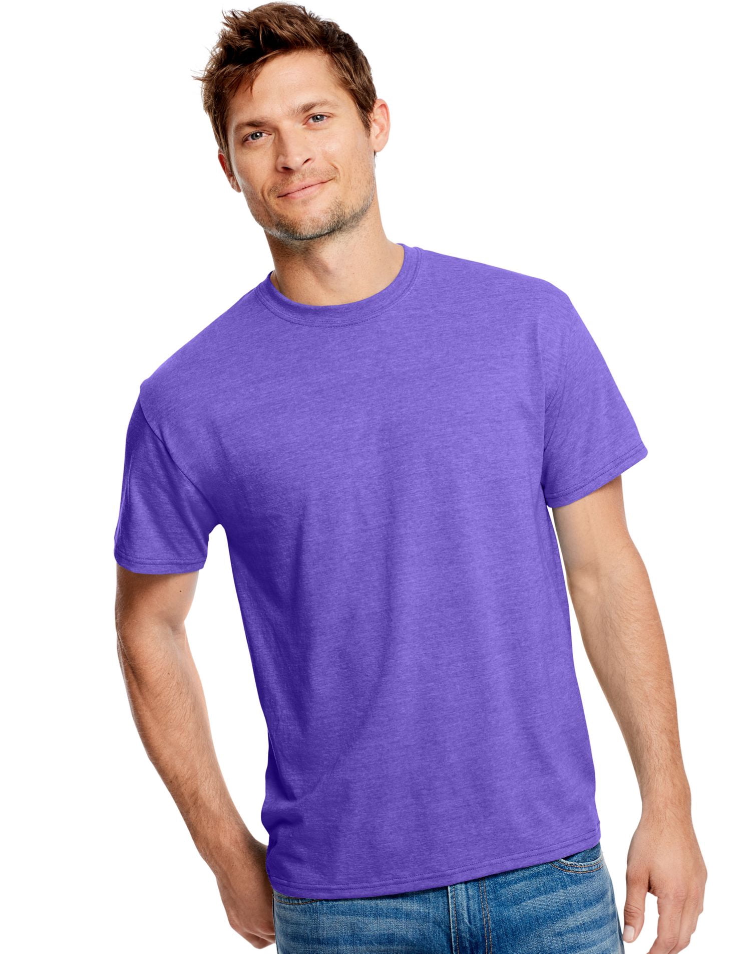 Hanes T-Shirt de Performance Tri-Mélange X-Temp Fresh IQ pour Hommes, P, Gris Raisin Chiné