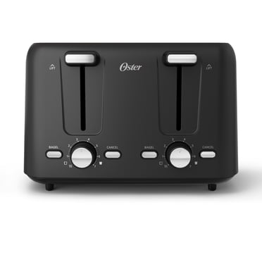 Oster 4-Slice Toaster with Bagel and Reheat Settings and Extra-Wide Slots, Black