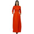 thumbnail image 3 of Bimba Robe Jilbab Unie à Manches Longues pour Femme, Col Mandarin, avec Poches, 3 of 8