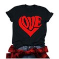 thumbnail image 2 of Meichang T-Shirt de la Saint-Valentin pour Femmes Mignons Cœurs Graphiques Hauts Mignons T-Shirts de Vacances Manches Courtes Col Rond Mode 2025, 2 of 4