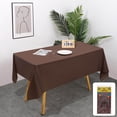 thumbnail image 1 of HHBEAUTY Rectangle Vinyl Tablecloth, Waterproof Spillproof Plastic Backed Table Cloth, Wipe Clean Table Cover for Dining, Buffet Parties and Camping (Coffee, 54" x 72"), 1 of 7