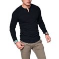 thumbnail image 2 of Innerwin Hauts d'Été Manches Longues T-Shirts Hommes Usage Quotidien Blouse Décontractée Noire 3TG, 2 of 4