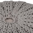 thumbnail image 3 of Simpli Home Pouf Rond Bohème en Tricot à la Main Shelby en Coton Gris Dove, 3 of 6