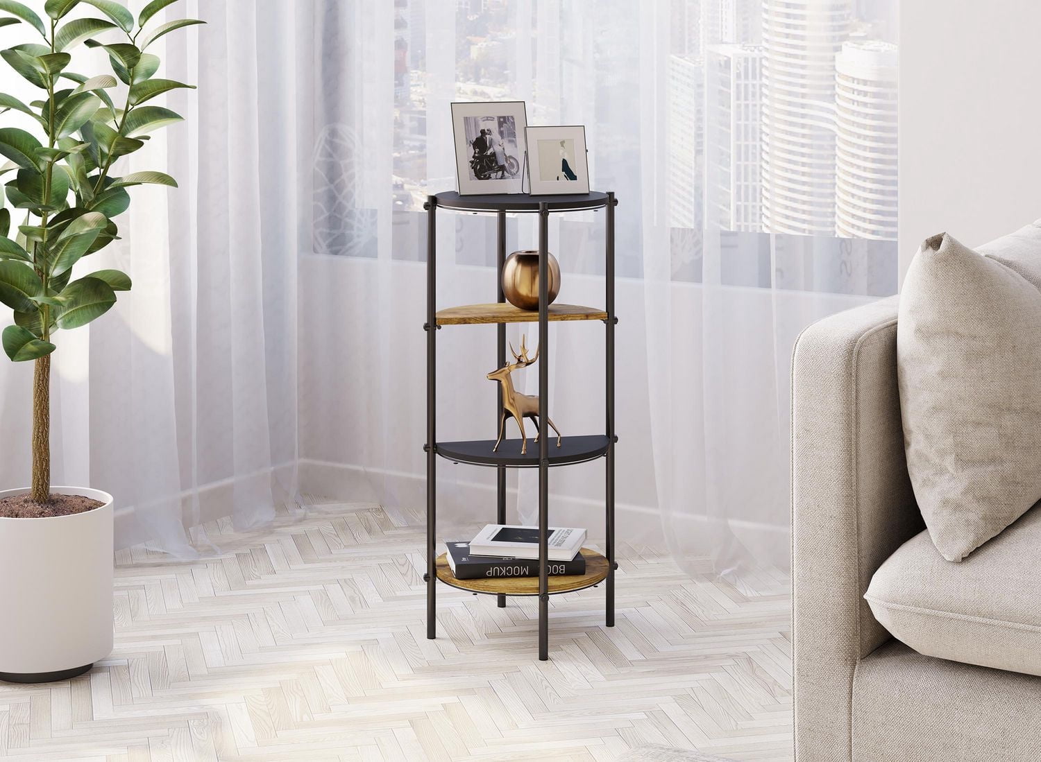 Side Table. End Table Living Room. Bedside Table or Night Stand. Small Entry Table. Easy To Assemble. Reclaimed Wood Look