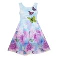 thumbnail image 1 of Robe Fille Imprimé Fleur Rose Broderie Papillon Violet 5 Ans, 1 of 4