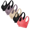 thumbnail image 1 of Bras for Women 5PC Womans Solid Color Gathered Together Large Size Daily Bra Underwear No Rims, 1 of 1