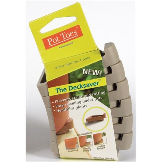 Gardenrite Pot Toes 6 Pack Gris Clair Pot Toes PT-06LGCS - Pack de 6