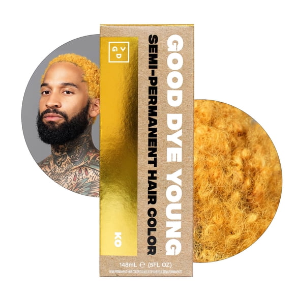 Good Dye Young Semi Permanent Hair Color (KO Gold) - UV Protective Conditioning Temporary Color Lasts 15-24+ Washes - PPD-free Cruelty-Free & Vegan