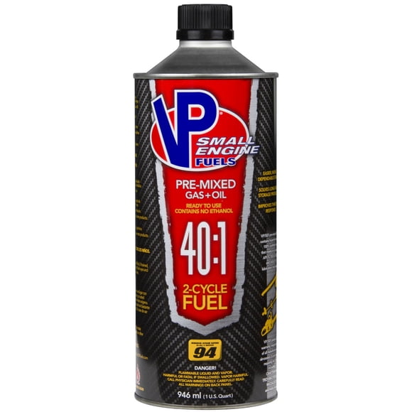 VP Racing Fuels Fuel 6295 Use With Small Engines; Leaded; 2 Cycle 40 1 Pre-Mix With Oil; 1 Quart Bottle; Single