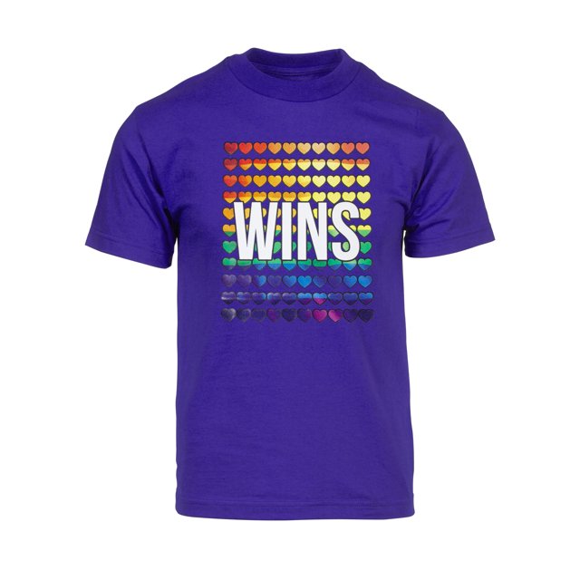 Mens Pride Love Wins Rainbow Short-Sleeve T-Shirt - Purple - Medium