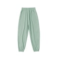 thumbnail image 1 of Yuyuzo Girls Cargo Pants Drawstring Elastic Waist Joggers Kids Wide Leg Sweatpants with Pockets, 1 of 3