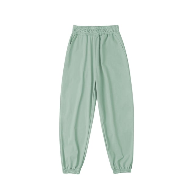Yuyuzo Girls Cargo Pants Drawstring Elastic Waist Joggers Kids Wide Leg Sweatpants with Pockets
