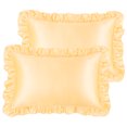 thumbnail image 1 of Unique Bargains Taies d'Oreiller Rétro en Satin à Volants Fermeture Enveloppe 2 Pcs, 1 of 8