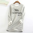 thumbnail image 1 of Sweat-Shirt d'Hiver en Peluche Chaud Doublé en Sherpa pour Femmes Col Rond Pull Tunique - Je Suis Encore Froid - Sweat-Shirts Mignons pour Adolescentes Grande Taille, 1 of 3