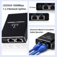 thumbnail image 4 of LIEZHUA Upgrade Ethernet Splitter 1 to 3 High Speed 1000Mbps LAN Splitter with USB Power Cable RJ45 Splitter for Cat5/5e/6/7/8 Cable Gigabit Internet Splitter [3 Devices Simultaneously Networking], 4 of 5