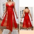 thumbnail image 1 of LSLJS Pyjama Aguichant en Dentelle à Décolleté Profond en Mesh pour Femmes, Jupe à Fente Latérale, Robe de Maison Longue, Ensemble de Pyjama pour Femmes, Robe de Pyjama pour Femmes, 1 of 5