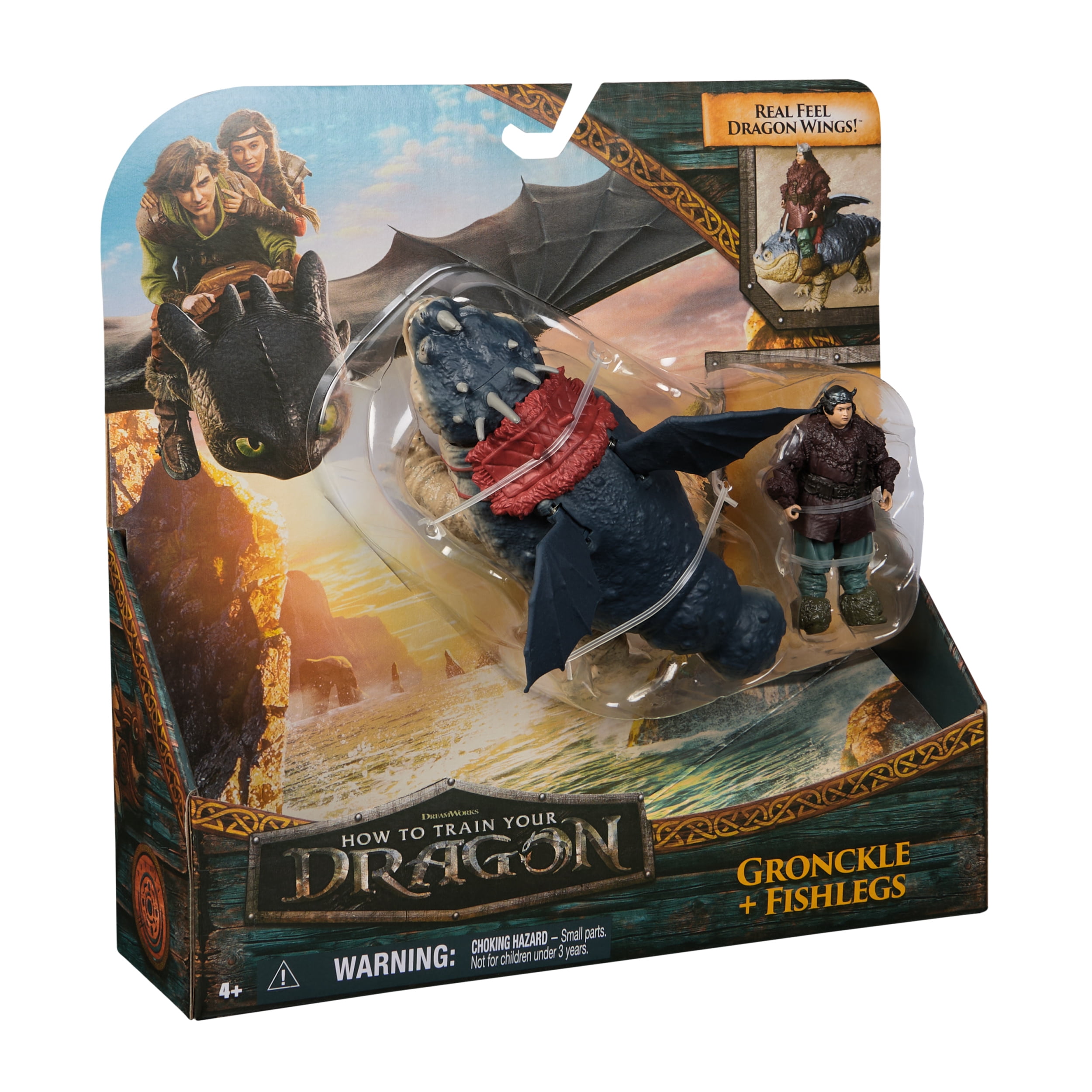 DreamWorks Dragons, How to train Your Dragon, Gronckle & Fishlegs, Duo de figurines Vikings articulées, jouets pour enfants à partir de 4 ans
