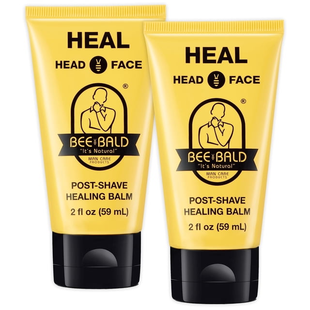 Bee Bald Heal Baume de Guérison Post-Rasage Apaise Instantanément la Peau Endommagée Traite les Bosses Rougeurs Rasoir Brûle-Tout & Autres Irritations Connexes au Rasage 2 Fl Oz Chacun (Lot de 2)