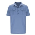 thumbnail image 4 of EOYWHK Big and Tall Linen Shirts for Men Button Up Golf shirts Short Sleeve Collared Business Blouses, 4 of 5